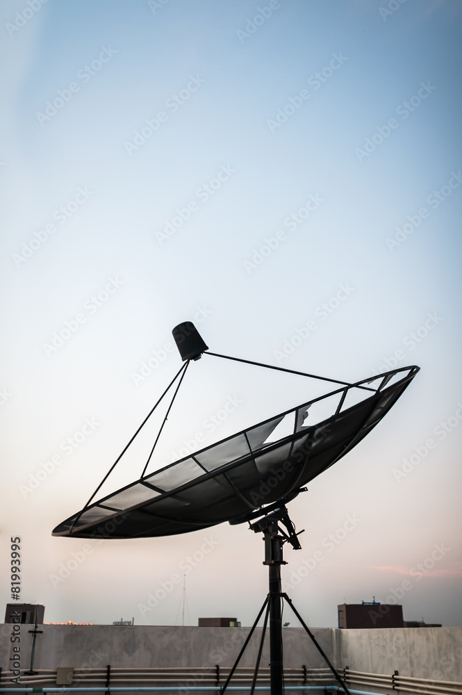 Radar in blue sky sunlight . Radar in blue sky sunlight .