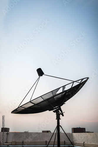Fototapeta Naklejka Na Ścianę i Meble -  Radar in blue sky sunlight .