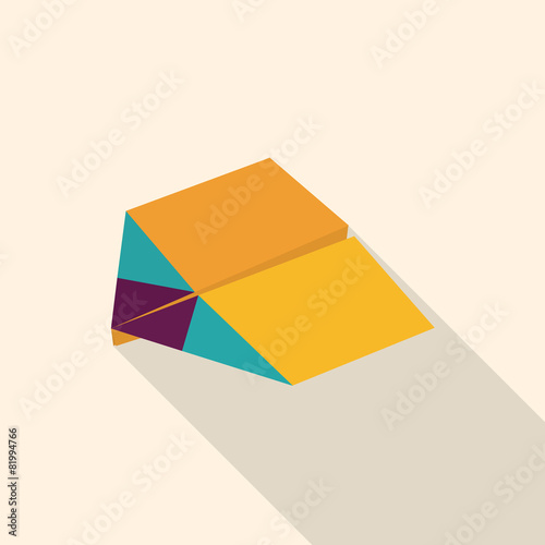 Flat business icon with paper airplane -  vector...