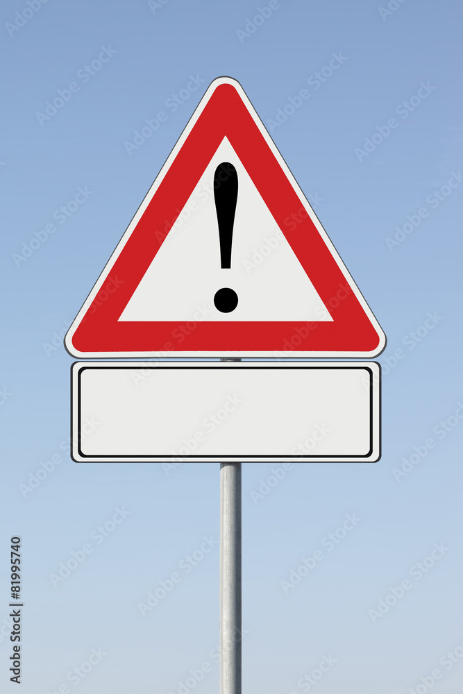 Warning road sign concept with black space Warning road sign concept with black space