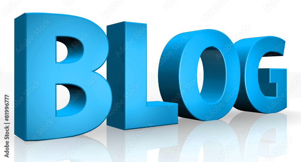3D blog text on white background 3D blog text on white background