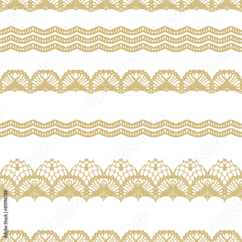 White and gold lace seamless mesh pattern.