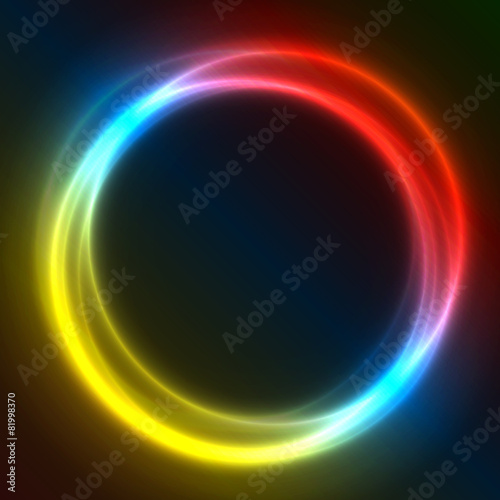 Colorful Glowing Rings  vector eps10 abstract background