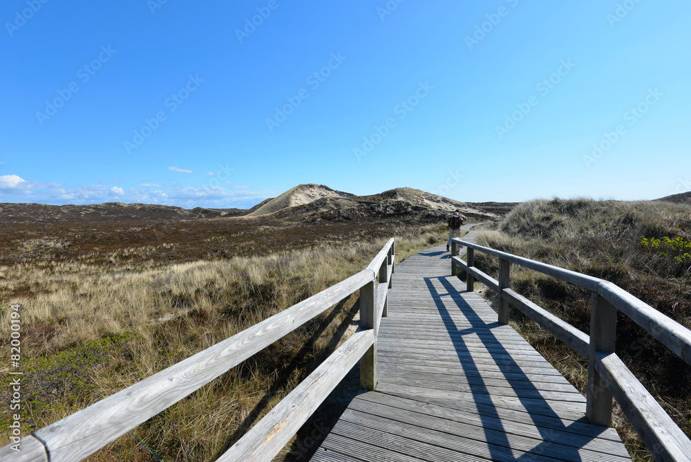 Naklejka premium Strand Sylt Holz Brücke