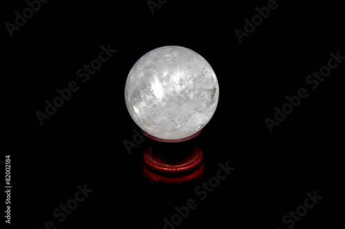 Crystal ball on black background