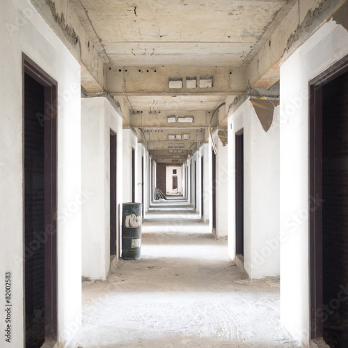 interior of an old abandoned building in Bangkok Thailand