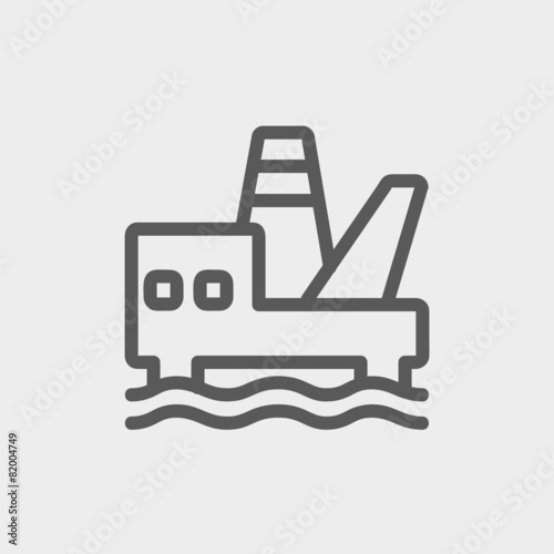 Oil platform thin line icon