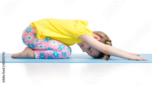 girl gymnast on a white bac...