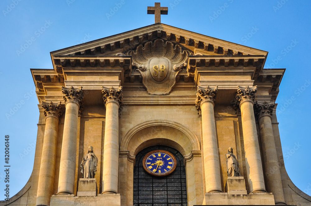 Late baroque church in Paris, Saint-Roch, France, catholic