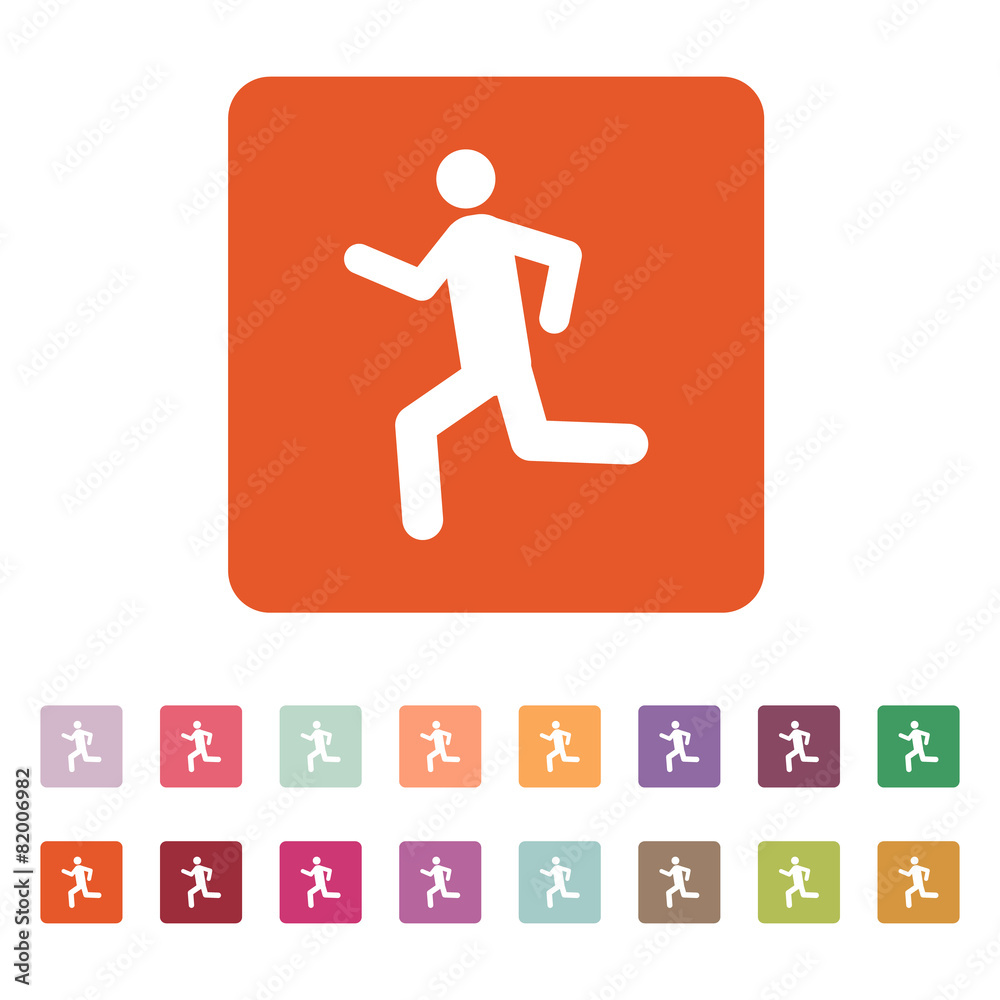 The man running icon. Run symbol. Flat The man running icon. Run symbol. Flat