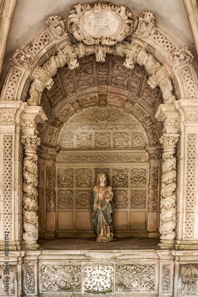Statue of Virgin Mary of Alcobaca monastery, Portugal