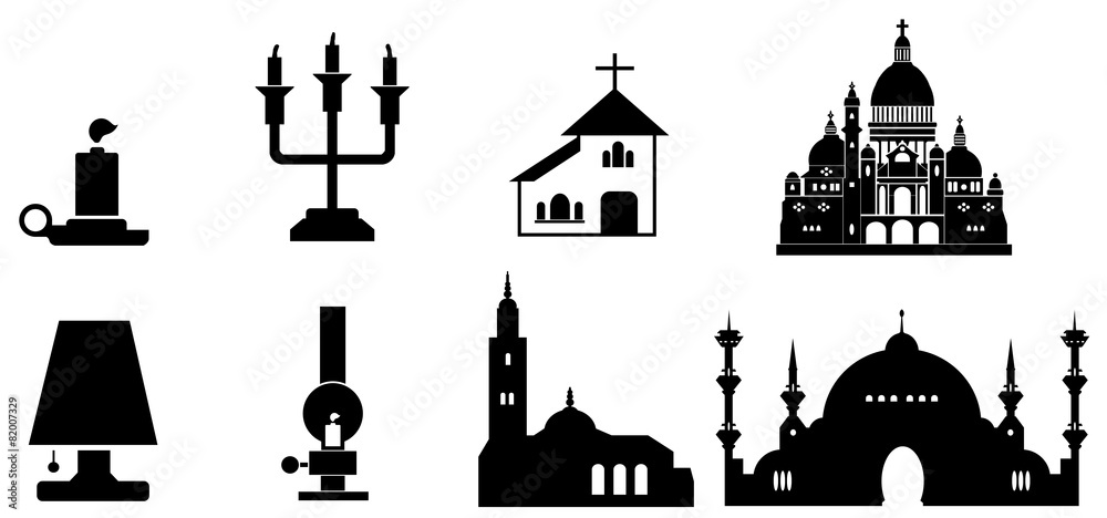 Eclairage et édifices religieux en 8 icônes