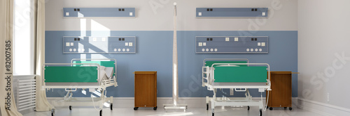 Leeres Doppelzimmer im Krankenhaus photo