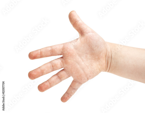 Girls hand isolated on a white background