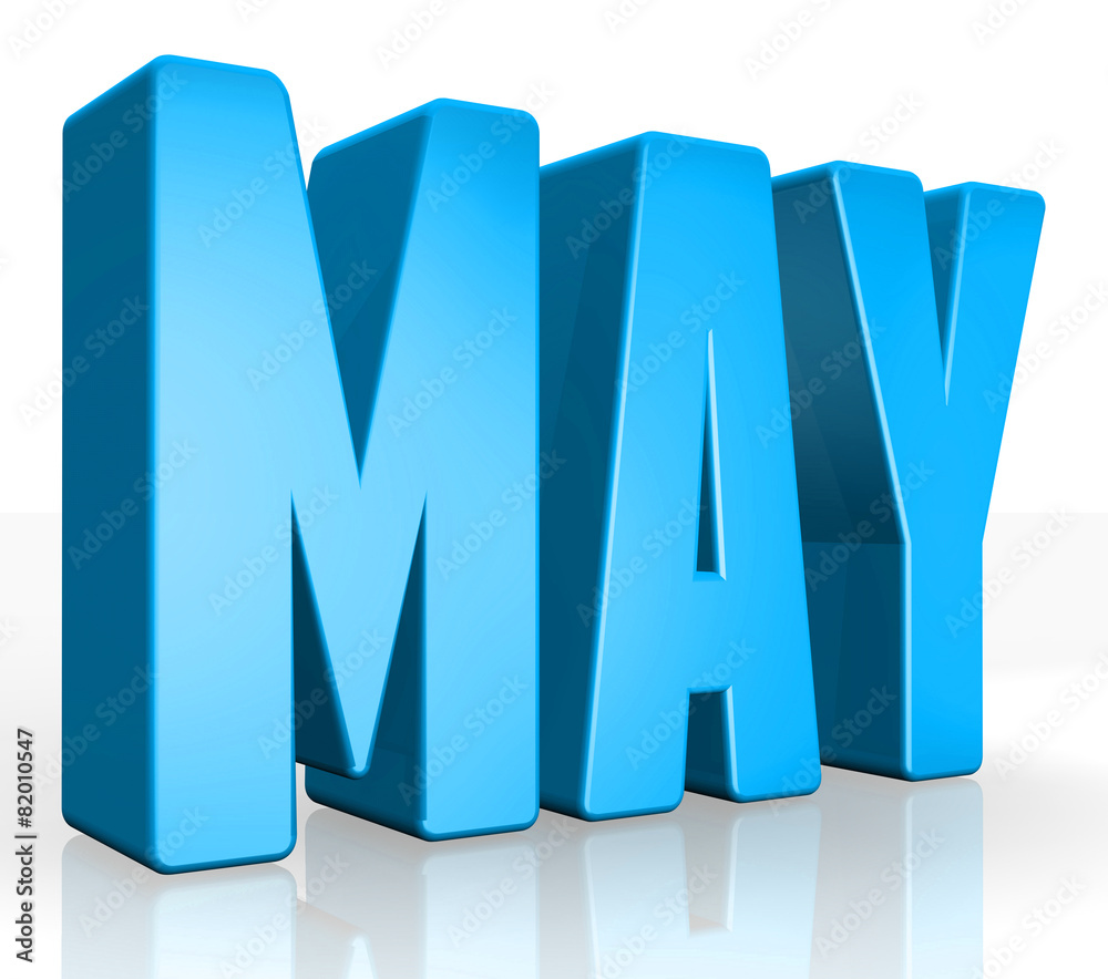 3D may text on white background