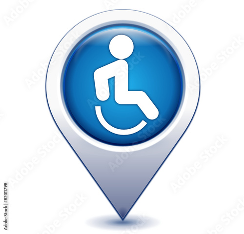 accessibilité handicapées marqueur géolocalisation bleu