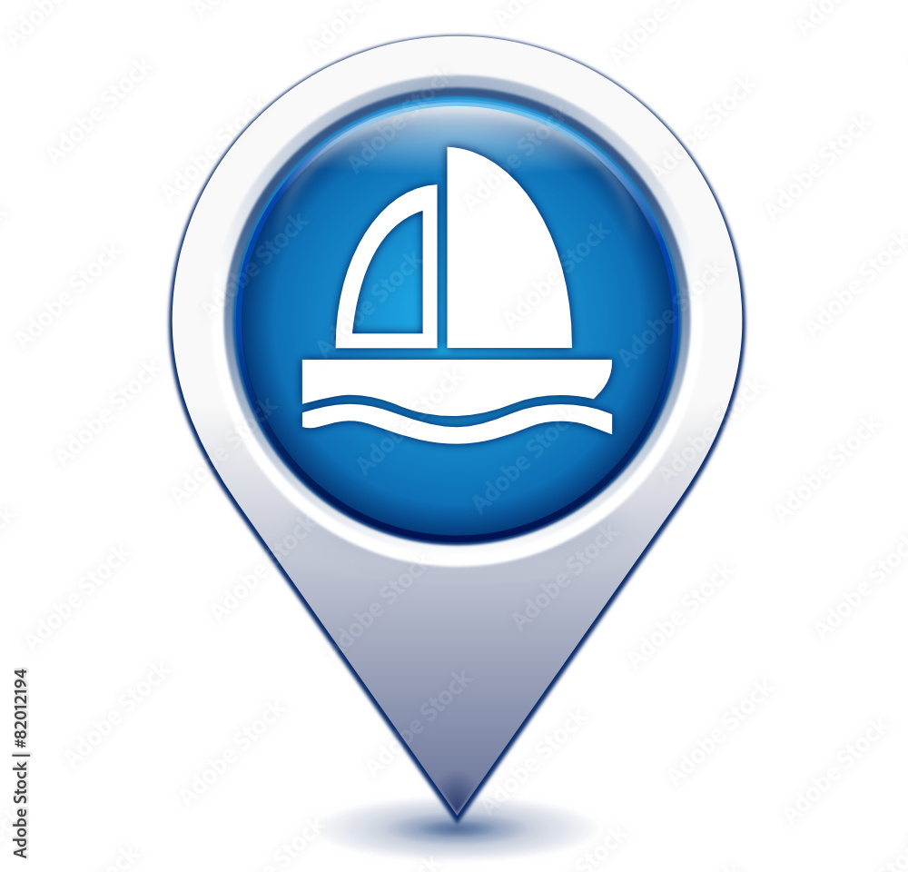 voilier bateau sur marqueur géolocalisation bleu voilier bateau sur marqueur géolocalisation bleu