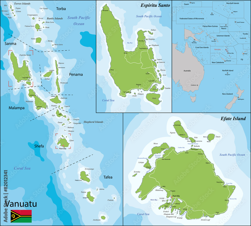 Fototapeta premium Vanuatu map