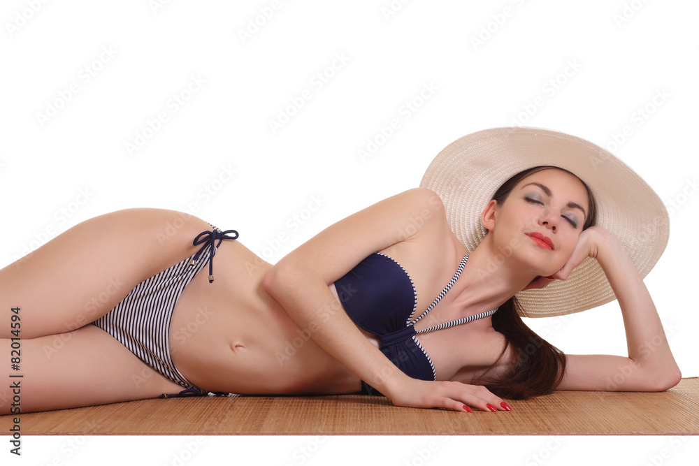 young woman in swimsuit