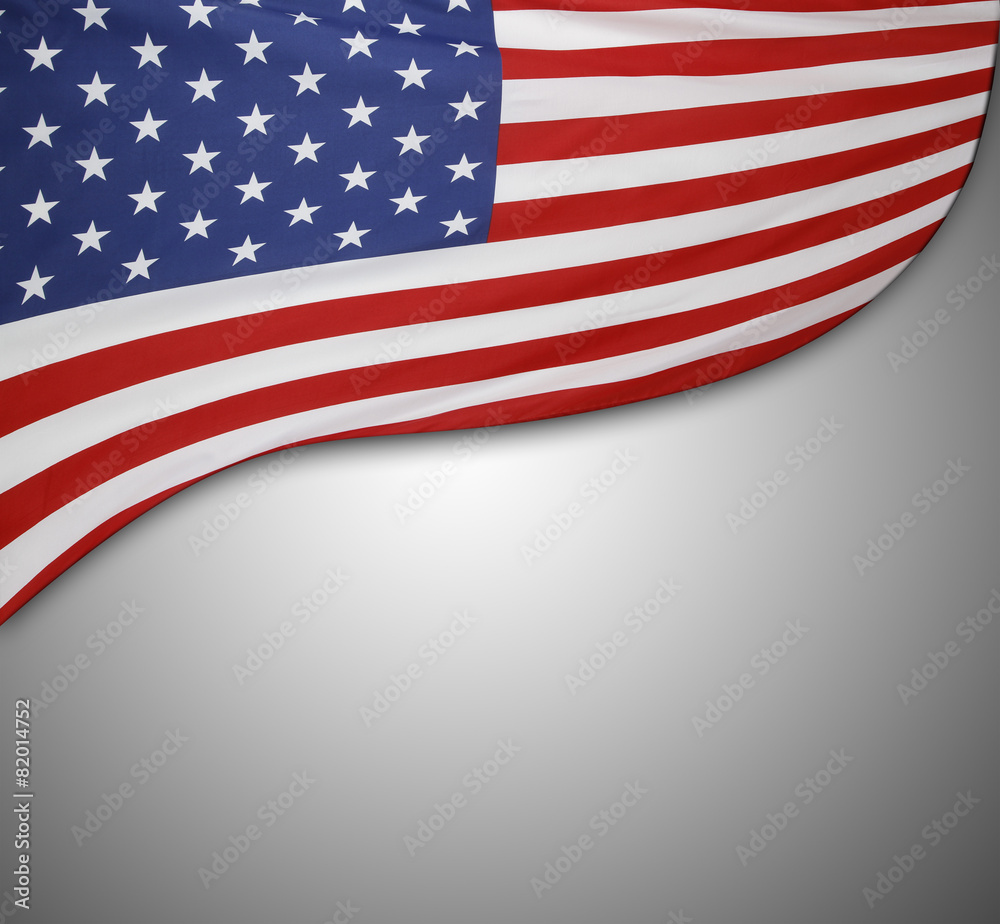 Fototapeta premium American flag on grey