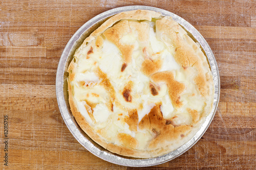 typical focaccia with cheese of Recco, liguria