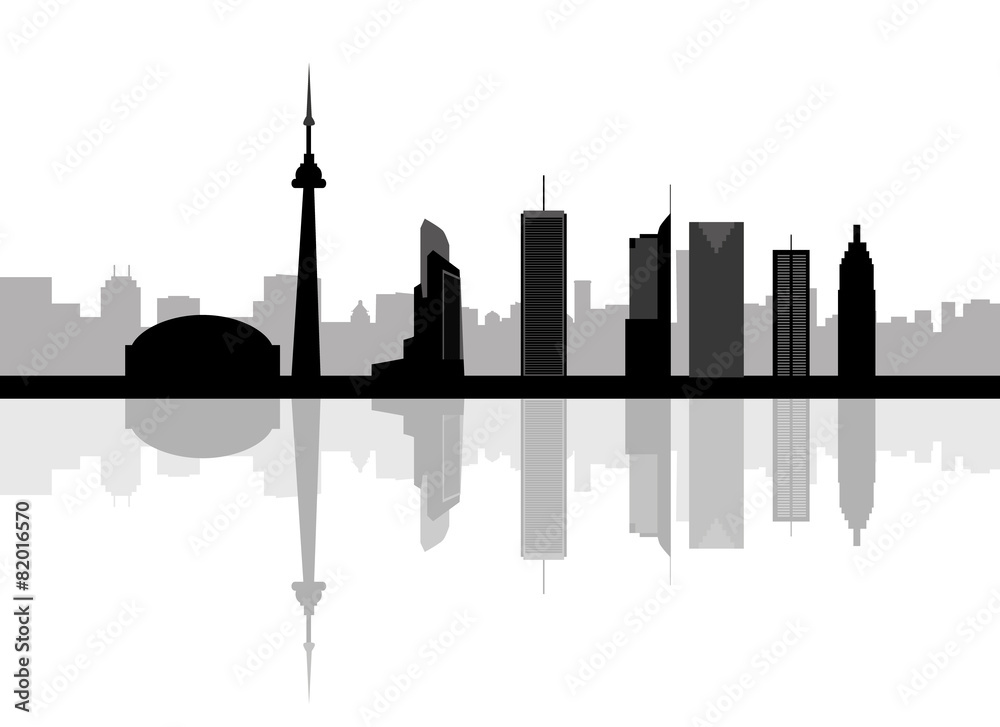 Toronto Canada skyline. Detailed vector silhouette