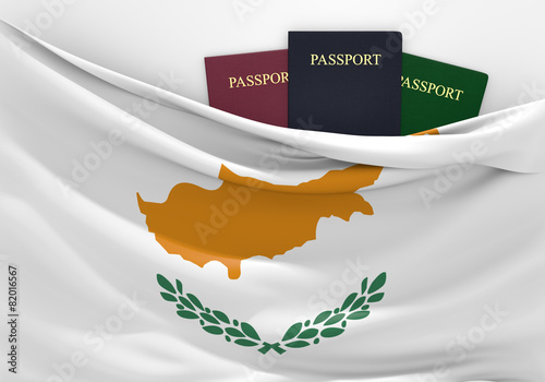 Travel and tourism in Cyprus, with assorted passports