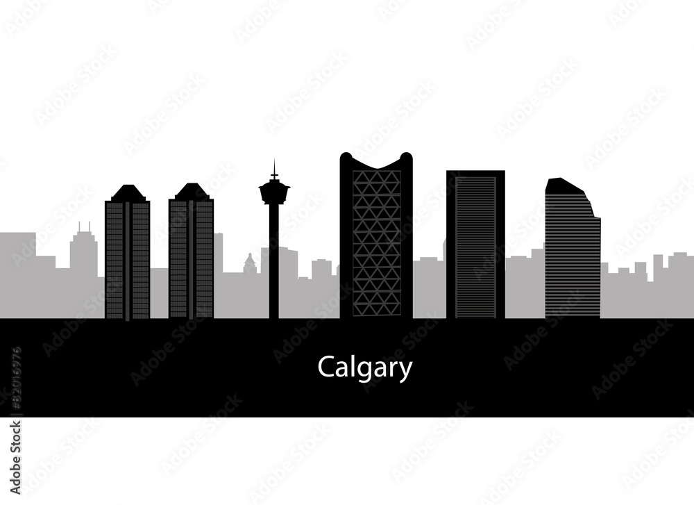 Calgary, Canada skyline. Detailed silhouette. Vector illustratio