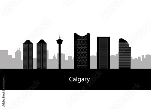 Calgary, Canada skyline. Detailed silhouette. Vector illustratio