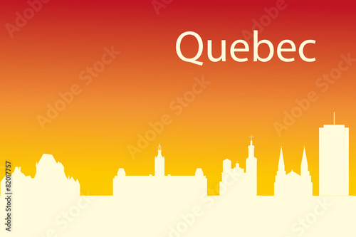 Skyline silhouette of the historic portion of Quebec city, Quebe