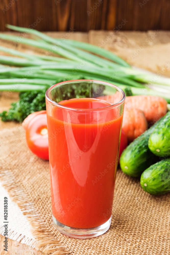 Healthy drink, vegetable juice with ingredients Healthy drink, vegetable juice with ingredients
