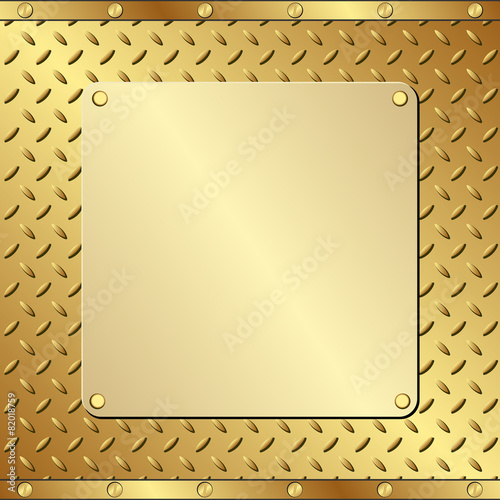 golden plaque on textured background