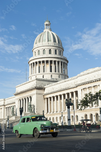 Havana Cuba Capitolio Building with Car © lazyllama
