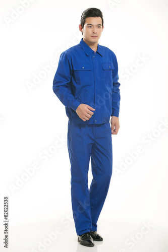 The young engineer various occupation clothing standing in front