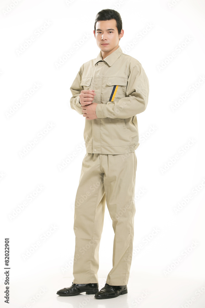 The young engineer various occupation clothing standing in front The young engineer various occupation clothing standing in front