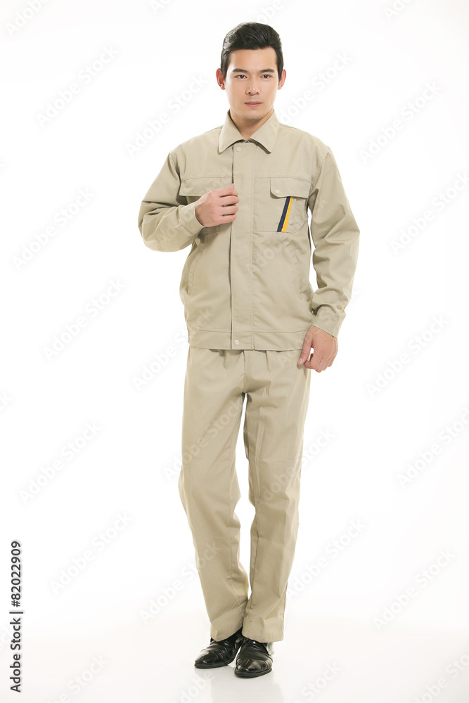 The young engineer various occupation clothing standing in front