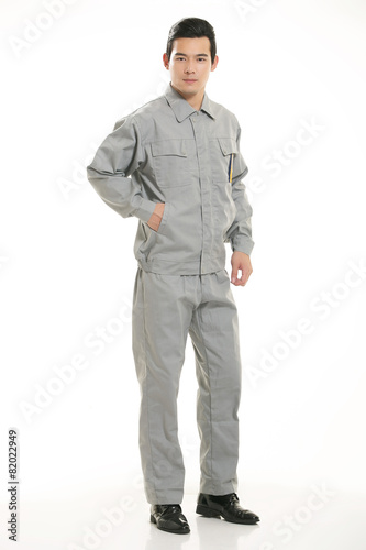 The young engineer various occupation clothing standing in front
