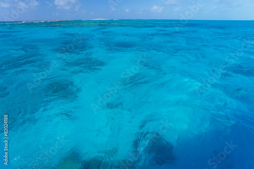 Beautiful Caribbean sea in blue color