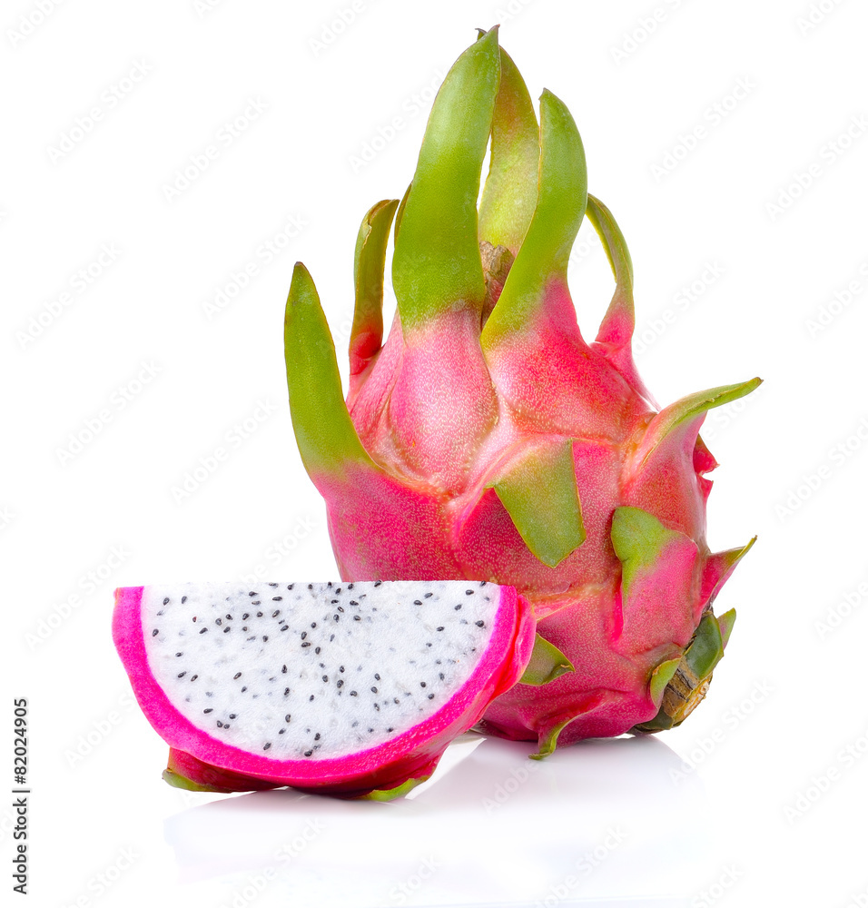 dragonfruit on white background