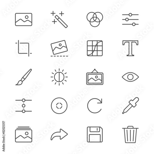 Photography thin icons