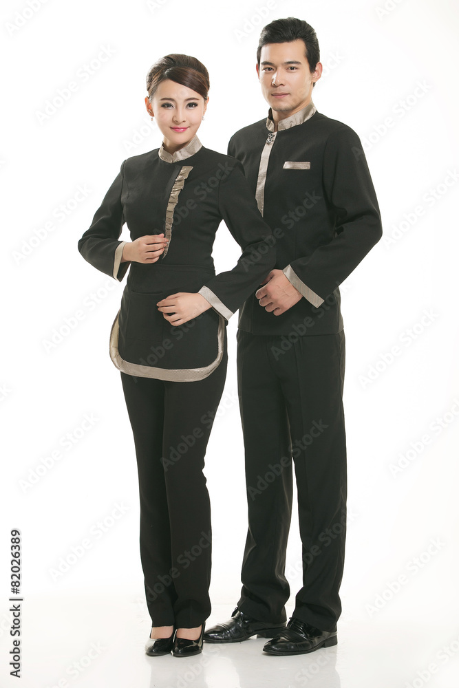 Wear clothing occupation Chinese waiters Wear clothing occupation Chinese waiters