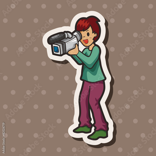 Reporter and photographer theme elements vector,eps
