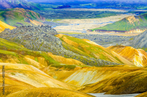 Lava in Landmannalaugar - Amazing Landscape in Iceland photo