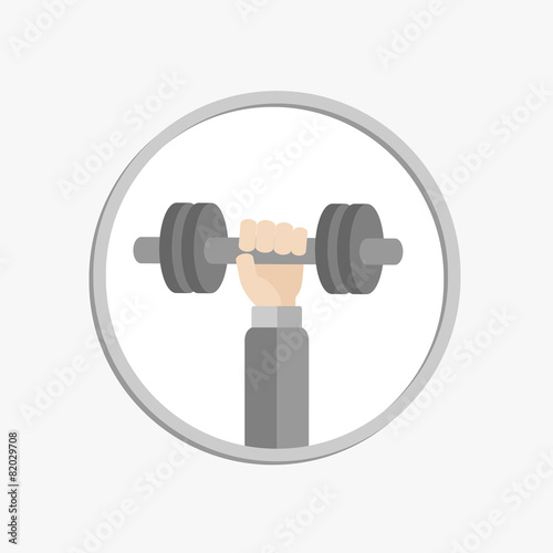 Hand holding dumbell Round Icon Fitness Healthy lifestyle Flat