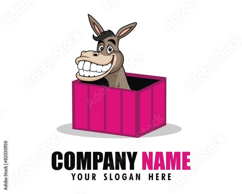 donkey truck pink logo image vector