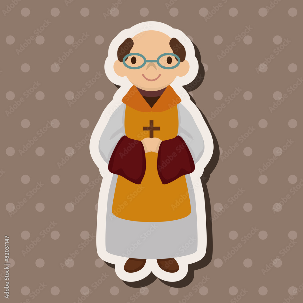 pastor and nun theme elements vector,eps