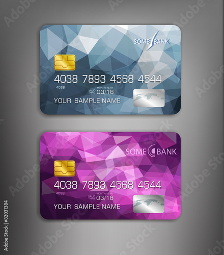 vector templates credit cards with abstract pattern