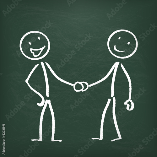 Blackboard Stickman 2 Handshake