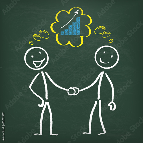 Blackboard Stickman 2 Handshake Success