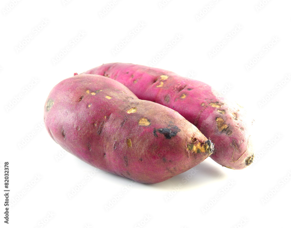 sweet potato on the white background sweet potato on the white background